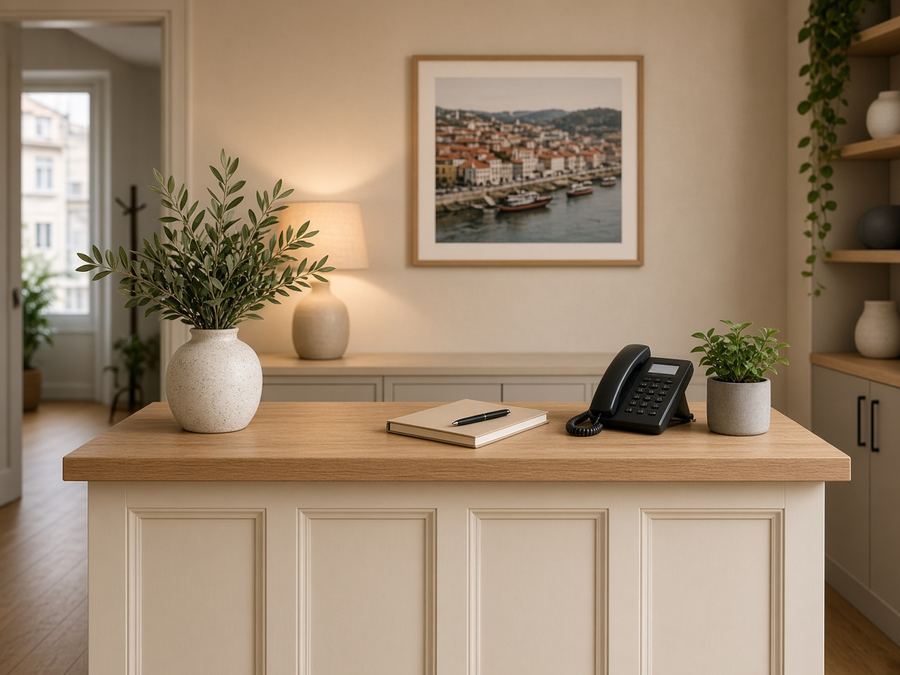 Contact desk at Concarisba House in Porto